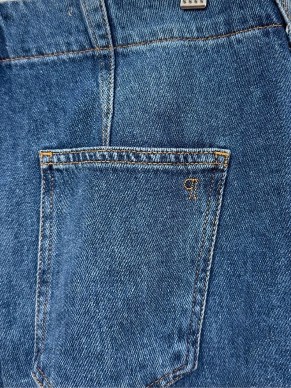 Pilcro Wide-Leg Denim Jeans in Medium Blue - Picture 7 of 8